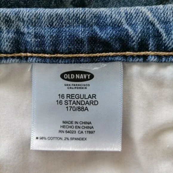 Old Navy Womens Blue High Rise Distressed The Sweetheart Straight Jeans Size 16 - Picture 6 of 8